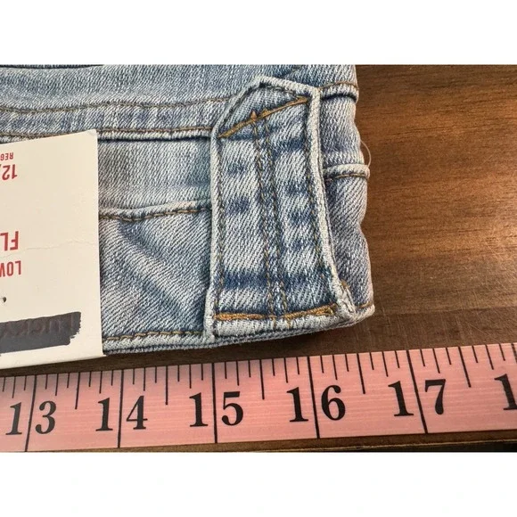 Lucky Brand Low Rise Flare 12 31 Light Wash Retro Y2K Patch Pockets Western Flap - Picture 8 of 10